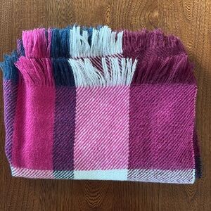 Pink and Red Plaid Scarf